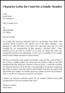 Character Letter for Court for a Family Member pdf