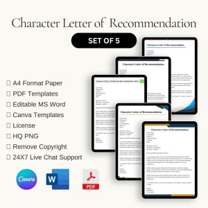 Character Letter of Recommendation Sample Template in Pdf & Word