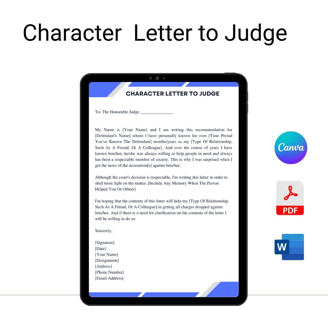 Character Letter to Judge Sample Template in Pdf & Word (3)