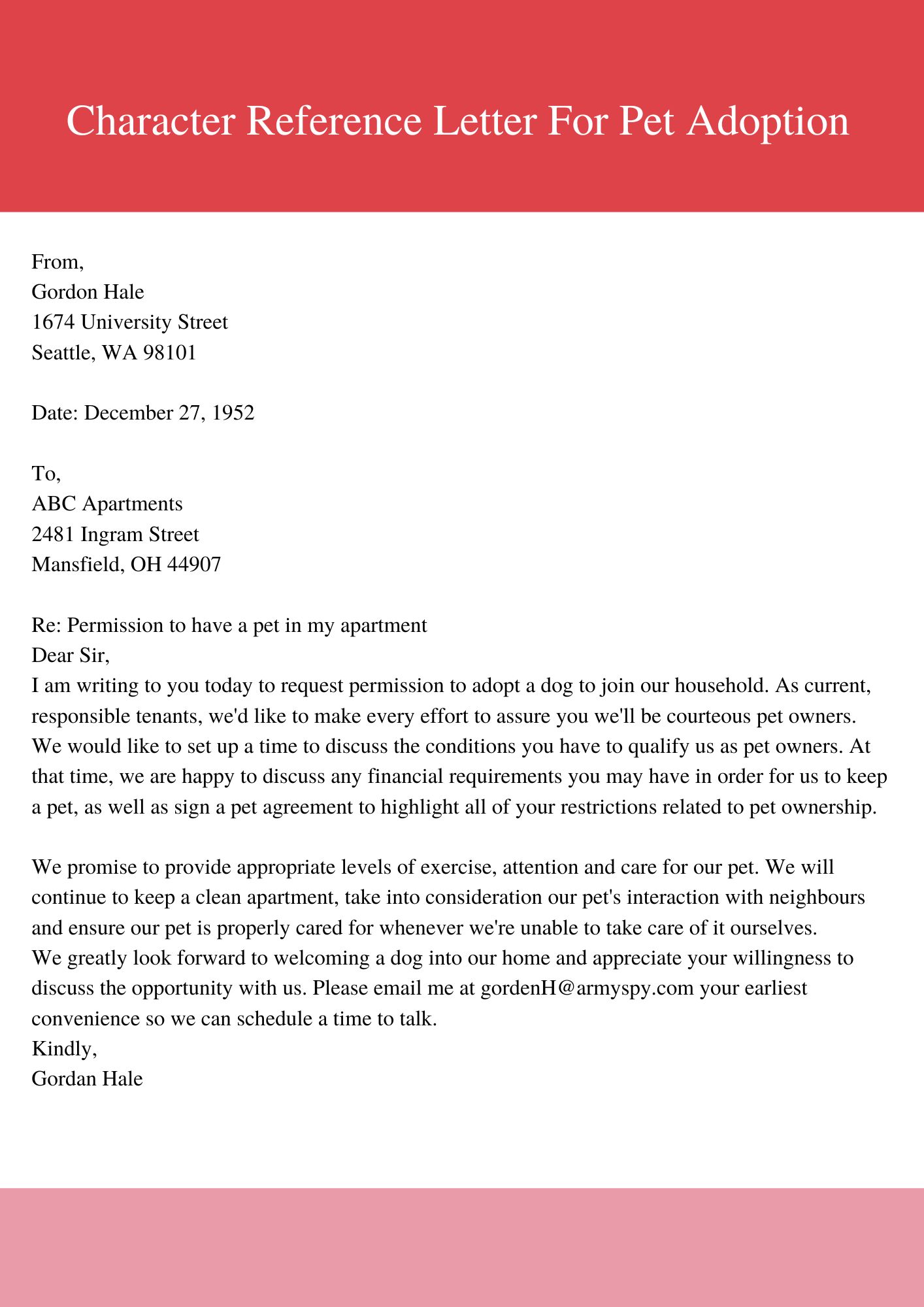 Character Reference Letter For Pet Adoption Template 