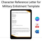 Character Reference Letter for Military Enlistment Template
