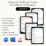 Character Reference Letter for Military Enlistment Template in PDF & Word