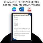 Character Reference Letter for Military Enlistment Word