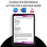 Character Reference Letter for a Mother Word