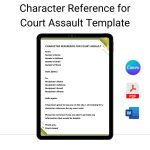 Character Reference for Court Assault Template