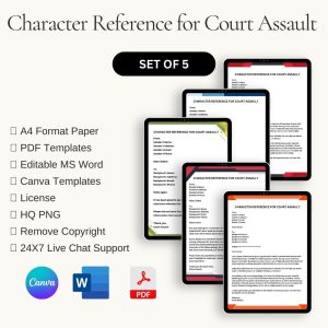 Character Reference for Court Assault Template in PDF & Word