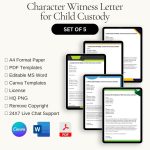 Character Witness Letter for Child Custody in PDF & Word
