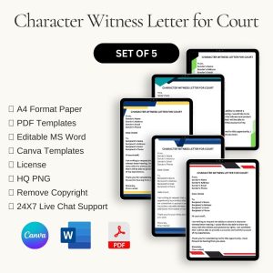 Character Witness Letter for Court Template in PDF & Word