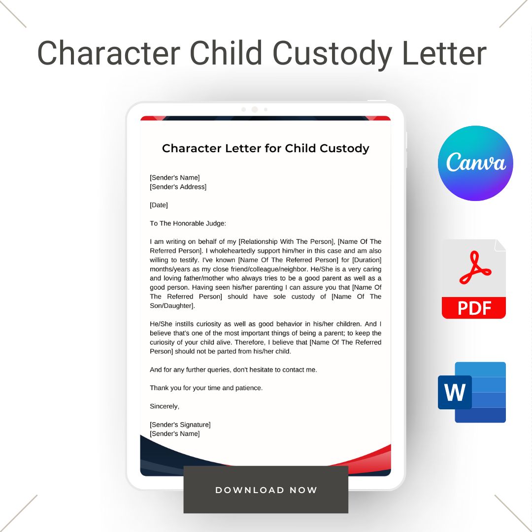Character Child Custody Letter