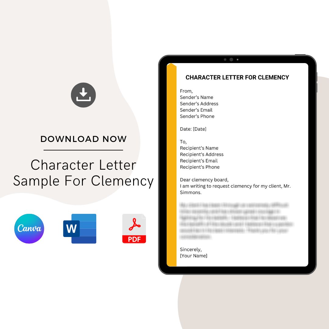 Character Letter Sample For Clemency