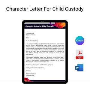 Character Letter for Child Custody Sample Template in Pdf & Word (2)
