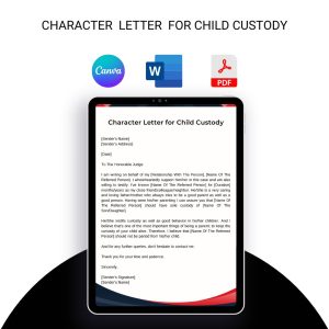 Character Letter for Child Custody Sample Template in Pdf & Word (5)
