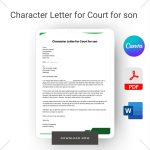 Character Letter for Court for son
