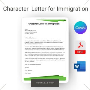 Character Letter for Immigration Sample Template in Pdf & Word (1)