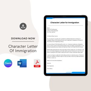 Character Letter for Immigration Sample Template in Pdf & Word (2)