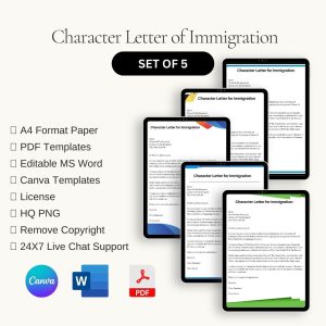 Character Letter for Immigration Sample Template in Pdf & Word