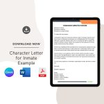 Character Letter for Inmate Example