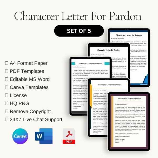 Character Letter for Pardon Sample Template in Pdf & Word (8