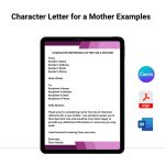 Character Letter for a Mother Examples