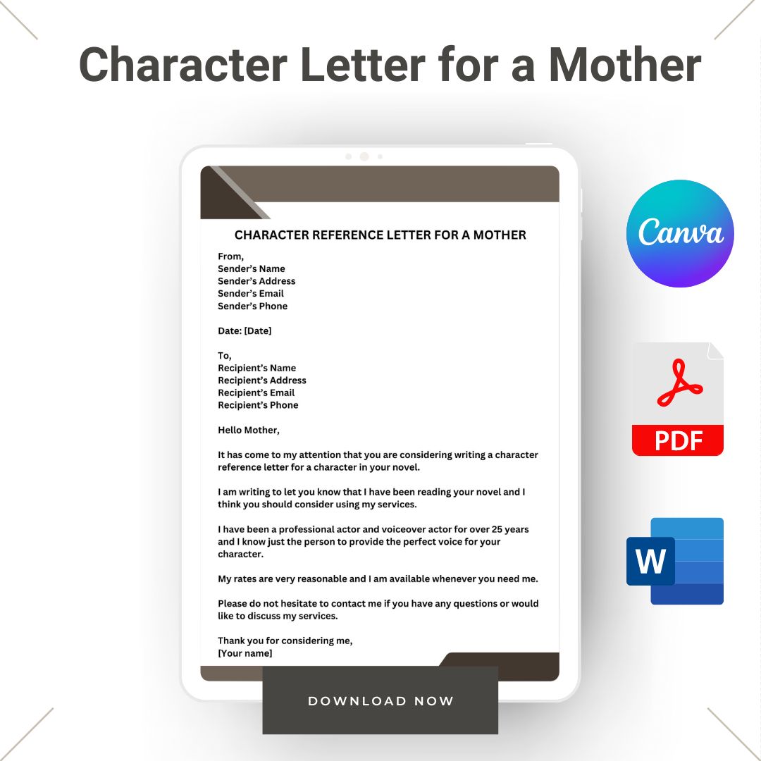 Character Letter for a Mother