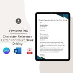 Character Reference Letter For Court Drink Driving
