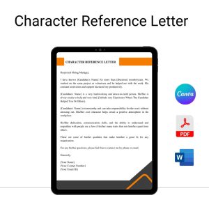 Character Reference Letter Sample Template in Pdf & Word (3)