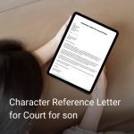 Character Reference Letter for Court for son