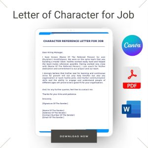 Character Reference Letter for Job Sample Template in Pdf & Word