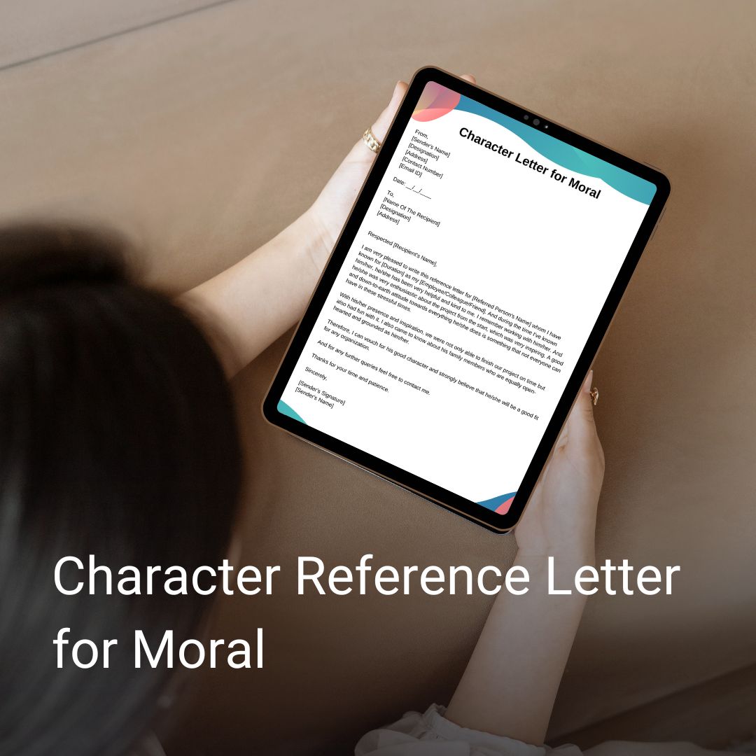 Character Reference Letter for Moral