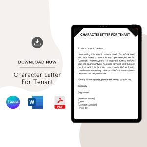 Character Reference Letter for Tenant Sample Template in Pdf & Word (1)