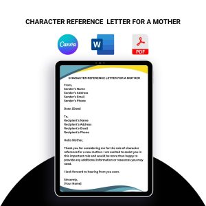 Character Reference Letter for a Mother Sample Template in Pdf & Word (7)