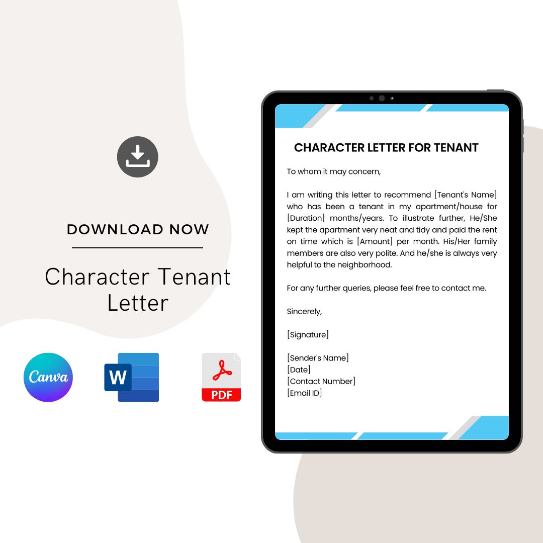 Character Tenant Letter