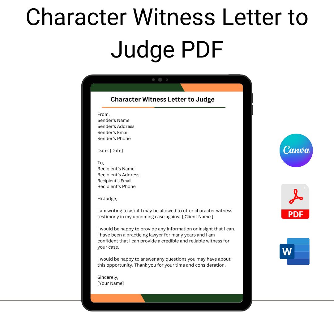 Character Witness Letter to Judge PDF