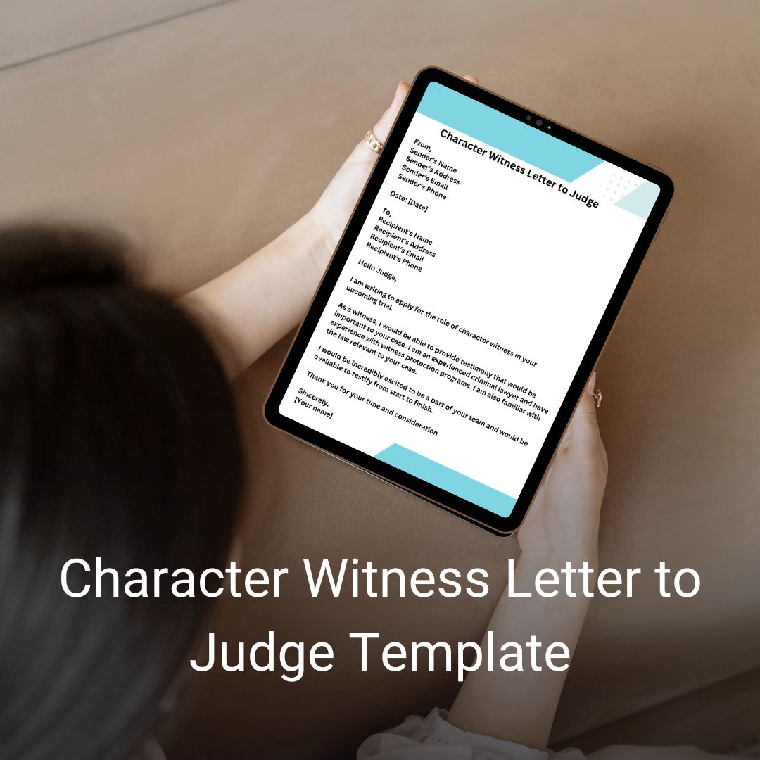 Character Witness Letter to Judge Template