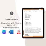 Character and Fitness Letter of Recommendation