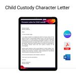 Child Custody Character Letter