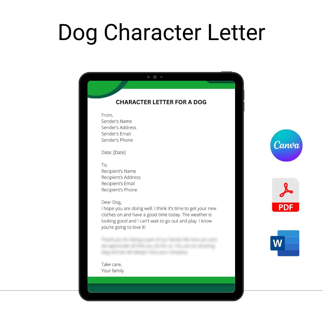 Dog Character Letter