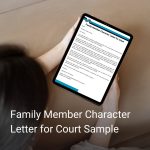 Family Member Character Letter for Court Sample