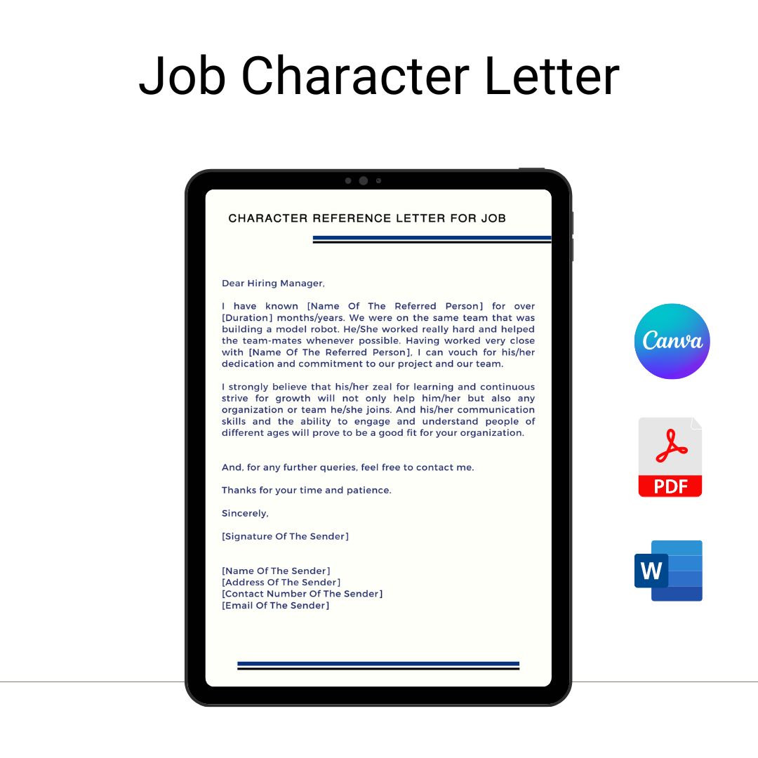 Job Character Letter