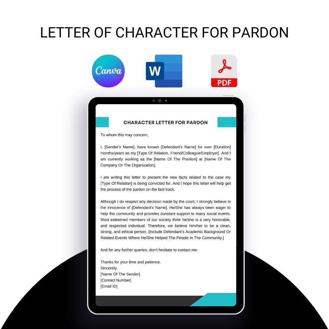Letter of Character for Pardon