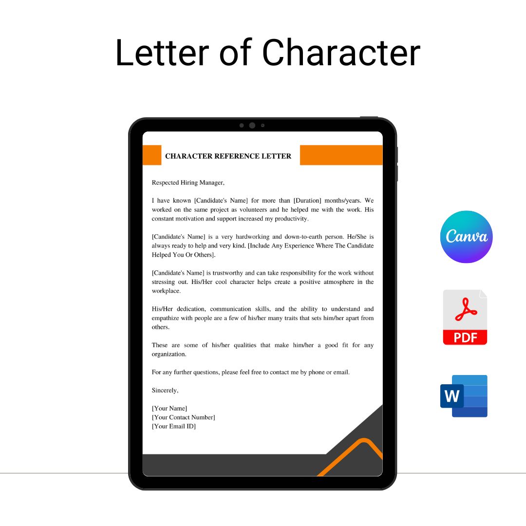 Letter of Character