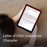 Letter of Child Custody for Character