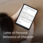 Letter of Personal Reference of Character