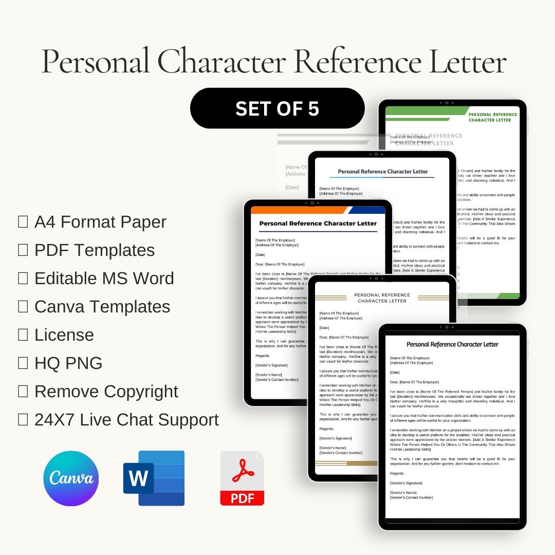 Personal Character Reference Letter Sample Template in Pdf & Word