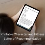 Printable Character and Fitness Letter of Recommendation
