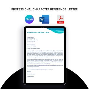 Professional Character Reference Letter Sample Template in Pdf & Word (5)