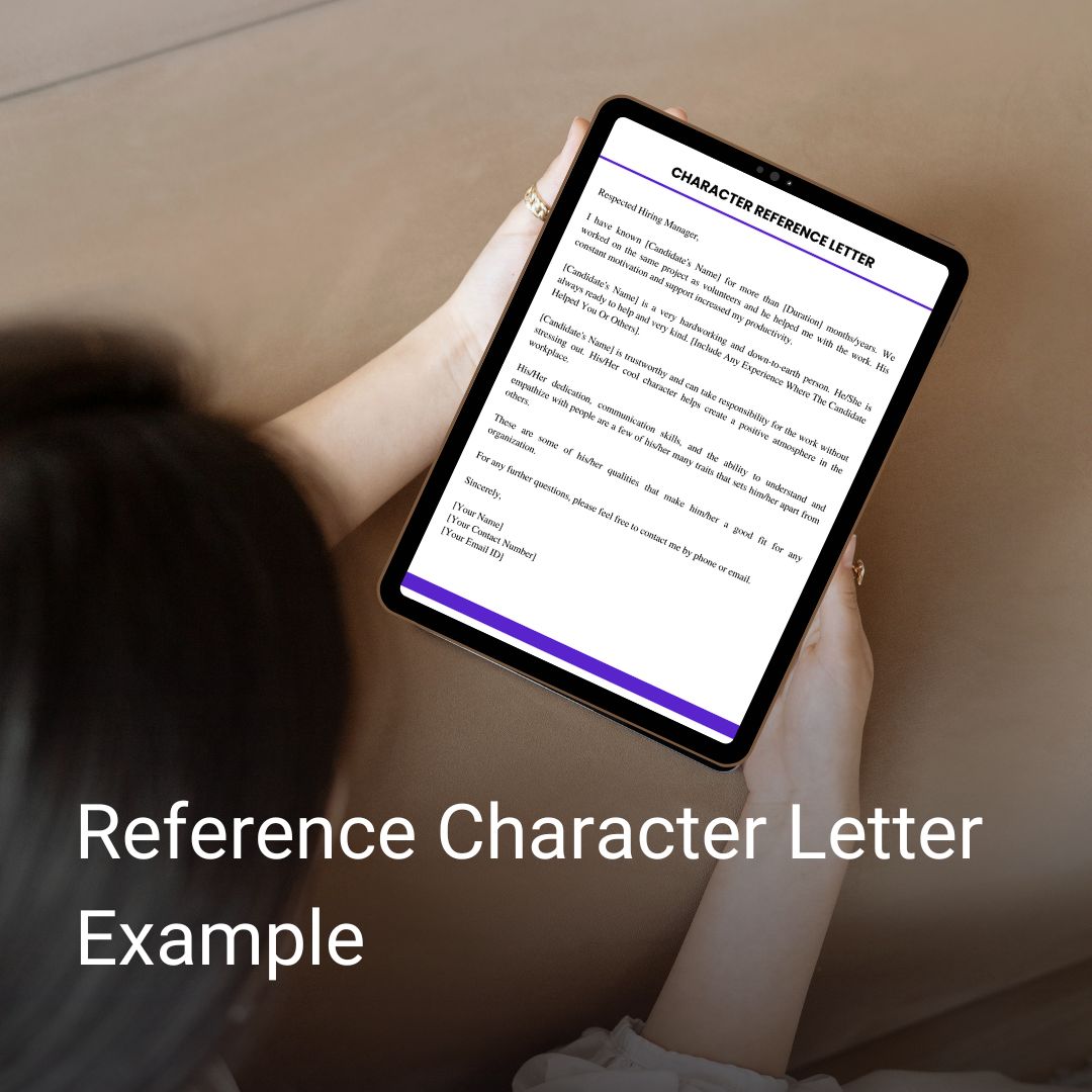 Reference Character Letter Example