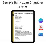 Sample Bank Loan Character Letter