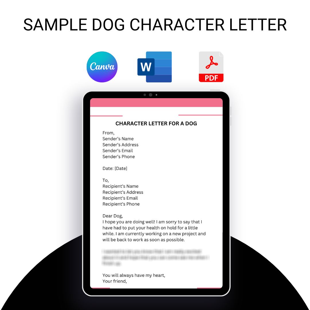 Sample Dog Character Letter