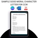 Sample Good Moral Character Letter For CCW
